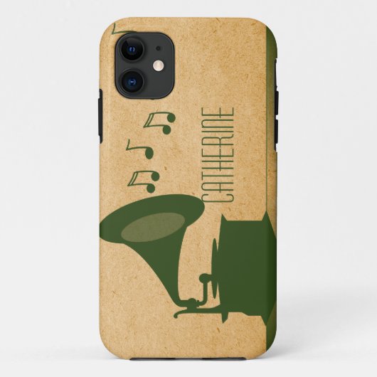 グリーンヴィンテージ蓄音機BT ID iPhone 5ケース Case-Mate iPhoneケース (裏面)