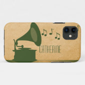 グリーンヴィンテージ蓄音機BT ID iPhone 5ケース Case-Mate iPhoneケース (裏面(横))