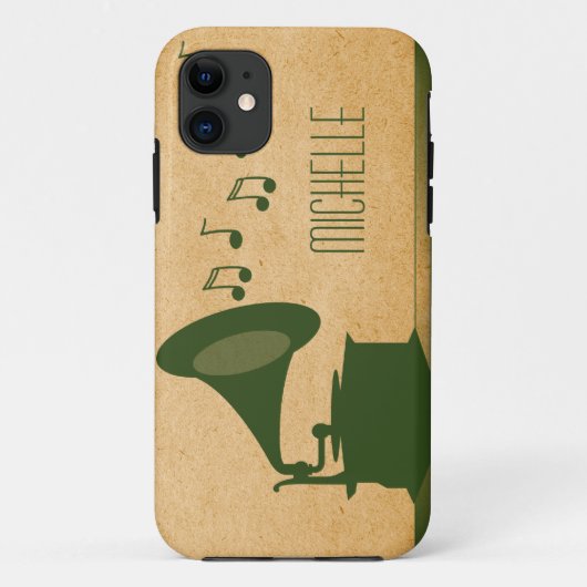 グリーンヴィンテージ蓄音機BT iPhone 5ケース Case-Mate iPhoneケース (裏面)