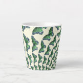 グリーンヴィンテージ蝶の飛行 カフェラテマグ (正面)