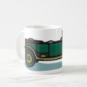 グリーンヴィンテージ車クラシックの古いタイマー車 コーヒーマグカップ (正面左)
