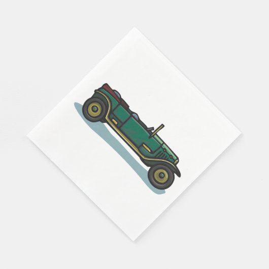 グリーンヴィンテージ車クラシックの古いタイマー車 スタンダードランチョンナプキン (角)