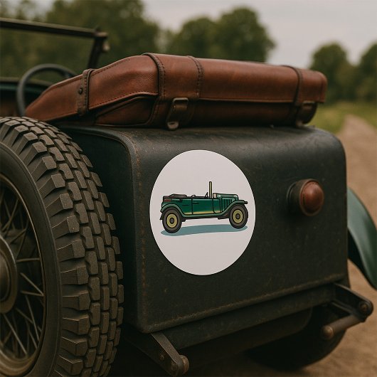 グリーンヴィンテージ車クラシックの古いタイマー車 ラウンドシール