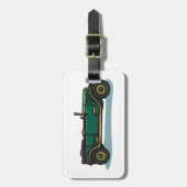 グリーンヴィンテージ車クラシックの古いタイマー車 ラゲッジタグ (正面縦)