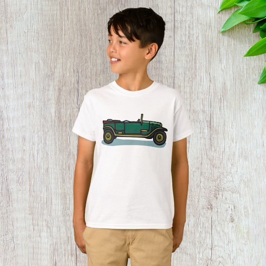 グリーンヴィンテージ車クラシックの古いタイマー車 Tシャツ