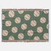 グリーンヴィンテージ野球ブランケット スローブランケット (正面)
