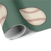 グリーンヴィンテージ野球ラッピング紙 ラッピングペーパー (ロールコーナー)
