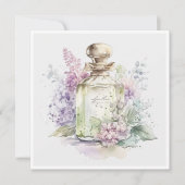グリーンヴィンテージ香水ボトルフラット ノートカード (正面)