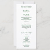 グリーンヴォスボスミニマル結婚式 プログラム (正面)