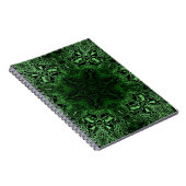 グリーン万華鏡のように千変万化するパターン ノートブック (右側)