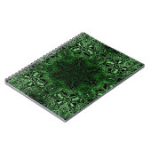 グリーン万華鏡のように千変万化するパターン ノートブック (左側)