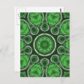 グリーン万華鏡のように千変万化するパターン ポストカード (正面/裏面)