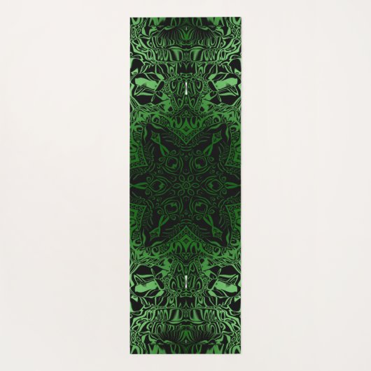 グリーン万華鏡のように千変万化するパターン ヨガマット (裏面)