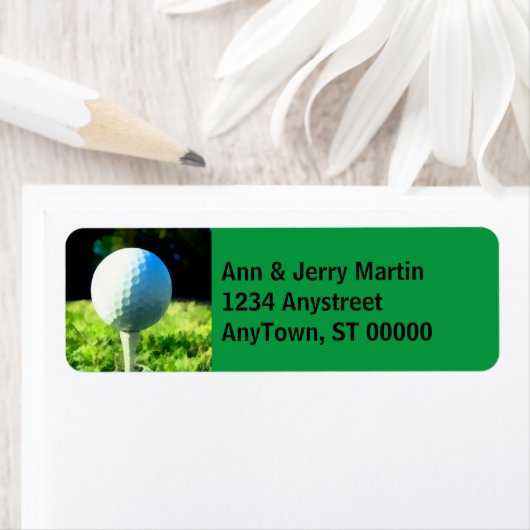 グリーン上のゴルファー住所 シール用ゴルフボール ラベル (インサイチュ)