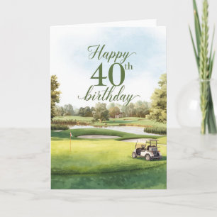 グリーン上のゴルフカートで40歳の誕生日を祝おう カード