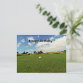 グリーン上のゴルフボール 誕生日ポストカード ポストカード (スタンド正面)