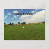 グリーン上のゴルフボール 誕生日ポストカード ポストカード (正面)