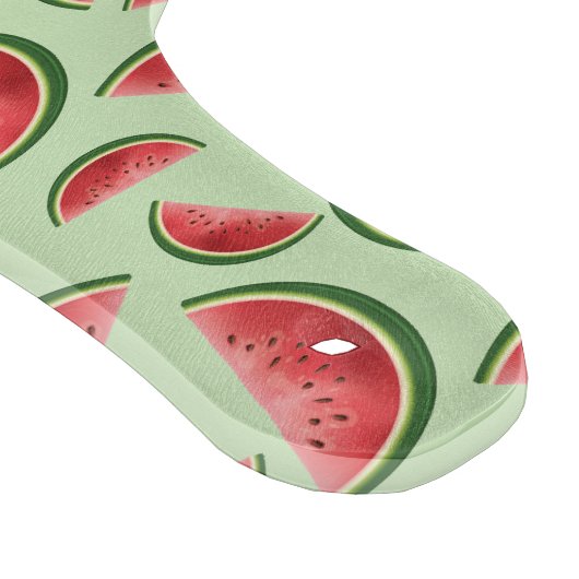 グリーン上のスイカ果実模様名前をカスタムする カッティングボード (角)