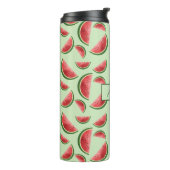 グリーン上のスイカ果実模様名前をカスタムする タンブラー (回転左)