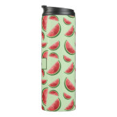 グリーン上のスイカ果実模様名前をカスタムする タンブラー (回転右)
