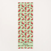 グリーン上のスイカ果実模様名前をカスタムする ヨガマット (正面)