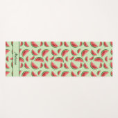 グリーン上のスイカ果実模様名前をカスタムする ヨガマット (正面(横))