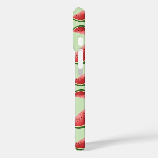 グリーン上のスイカ果実模様名前をカスタムする Case-Mate iPhoneケース (裏面 / 左)