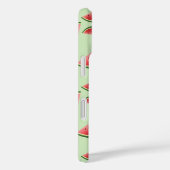 グリーン上のスイカ果実模様名前をカスタムする Case-Mate iPhoneケース (裏面 / 右)