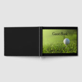 グリーン上のティーにゴルフボールを載せたゴルフゲストブック ゲストブック (全面)