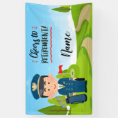 グリーン上のハッピーゴルファーとのゴルフパイロットの引退 横断幕 (縦)