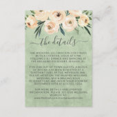 グリーン上の金彩フラワーベージュローズ エンクロージャーカード (正面)