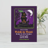 グリーン不気味ウィッチハ幽霊のよく出るウスハローウィンパーティ 招待状 (スタンド正面)