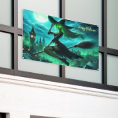 グリーン不気味オーラハロウィーンウィッチ 横断幕 (ビルの外側)