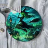 グリーン不気味オーラハロウィーンウィッチ 缶バッジ (インサイチュ)