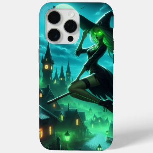 グリーン不気味オーラハロウィーンウィッチ iPhone 15 PRO MAXケース