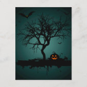 グリーン不気味グランジハローウィンパーティ招待状 エンクロージャーカード (裏面)