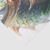 グリーン中国のドラゴンイラストレーションデクページ 薄葉紙