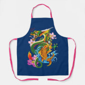 グリーン中国のドラゴンコイ エプロン (正面)