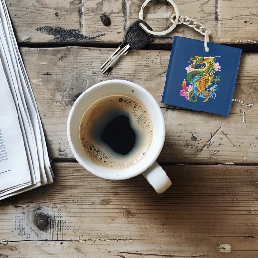 グリーン中国のドラゴンコイ キーホルダー