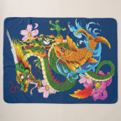 グリーン中国のドラゴンコイ シェルパブランケット (正面(横))