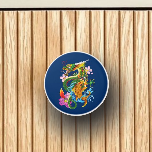 グリーン中国のドラゴンコイ セラミックノブ