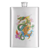 グリーン中国のドラゴンコイ フラスク (正面)