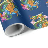 グリーン中国のドラゴンコイ ラッピングペーパー (ロールコーナー)