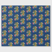 グリーン中国のドラゴンコイ ラッピングペーパー (フラット)