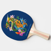 グリーン中国のドラゴンコイ 卓球ラケット (横)