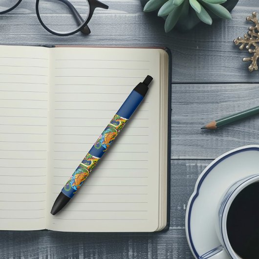 グリーン中国のドラゴンコイ 黒ボールペン