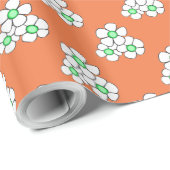 グリーン中央デイジーラッピング紙 ラッピングペーパー (ロールコーナー)