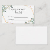 グリーン予想キス数 ブライダルシャワーゲーム エンクロージャーカード (正面/裏面)