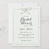 グリーン予測できなボーお洒落ブライダルシャワー 招待状 (正面)