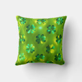 グリーン人気があるクローバー4リストコレクション クッション (裏面)